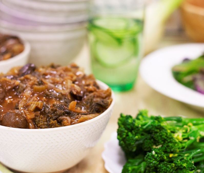 V and Easy Mushroom Cassoulet with Fennel and Kale