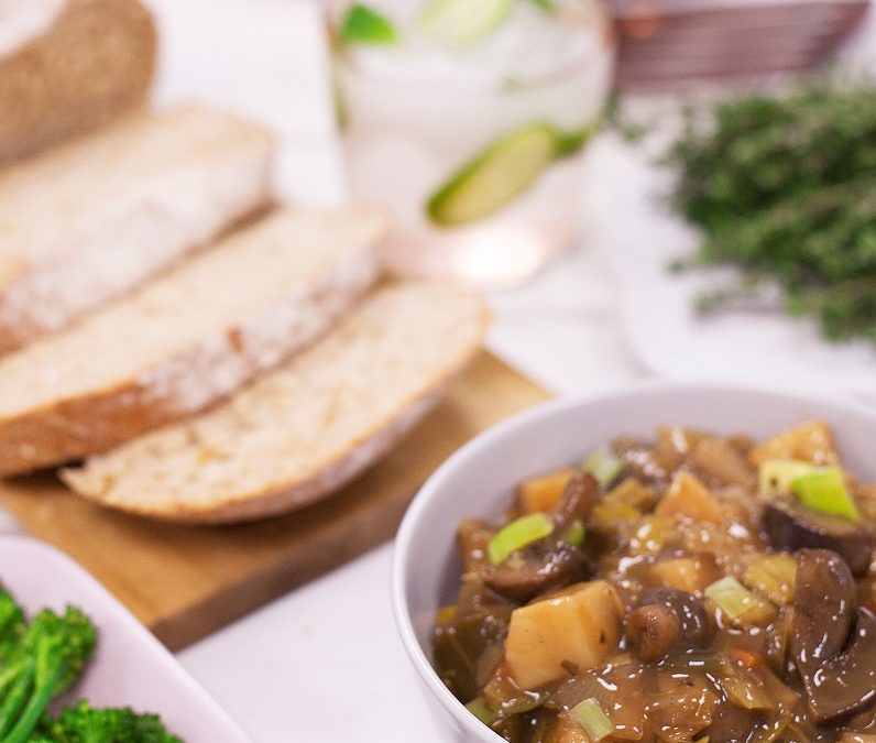 Mushroom and Leek Stew with Celeriac,