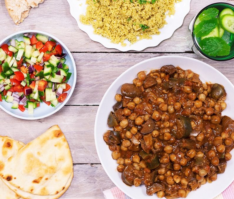 Chickpea, Aubergine and Mushroom Tagine